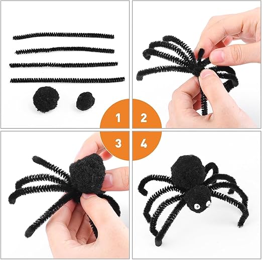 500PCS Pipe Cleaners Craft - Black Pipe Cleaners Craft Bulk Supplies,Chenille Stems for Kids and Adults DIY Arts Crafts Project