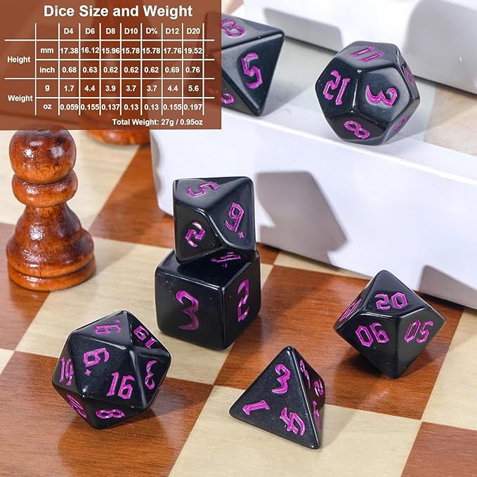 Yilloog 210 Pcs Compatible with DND Dice Sets Bulk Polyhedral Dice with Drawstring Bag Dice Multi Role Playing Table Game D4 D6 D8 D10 D% D12 D20 Compatible with Dungeons and Dragons (Mixed Style)