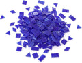 Lanyani Glass Mosaic Tiles for Art Crafts,4 Shapes Mixed Tiffany Stained Glass Pieces,200 Pieces,Square/Rectangle/Diamond/Triangle,Royal Blue