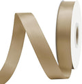 Tan Satin Ribbon 7/8" X 50 Yards Solid Color Double Faced Ribbons Perfect for Crafts Wedding Decor Bow Making Arts Sewing and More