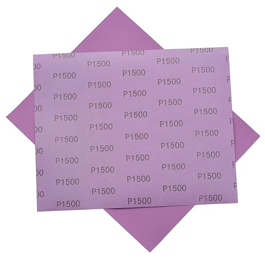 Sandpaper 15Pcs, 1500 Grit Sandpaper, Wet Dry Sandpaper Sheets 9 X 11 Inch, White Fused Alumina Abrasive, Fine Sander Paper for Wood Furniture Finishing, Metal Sanding, Automotive Polishing
