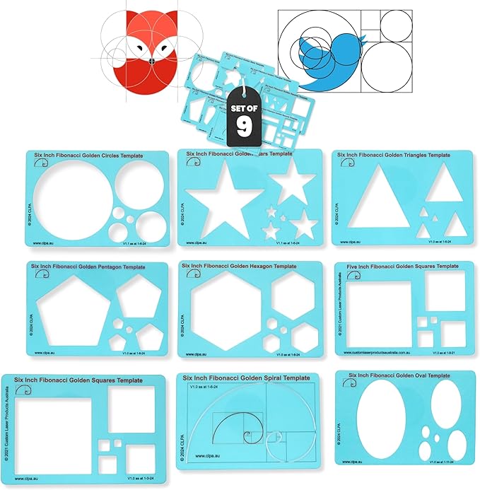 Fibonacci Drawing Templates - Full Set