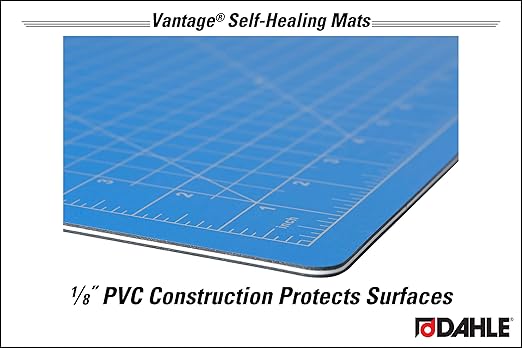 Dahle Vantage 10693 Premium Self-Healing Cutting Mat, 24"x36", 1/2" Grid, 5 Layers for Max Healing, Perfect for Crafts & Sewing, Blue