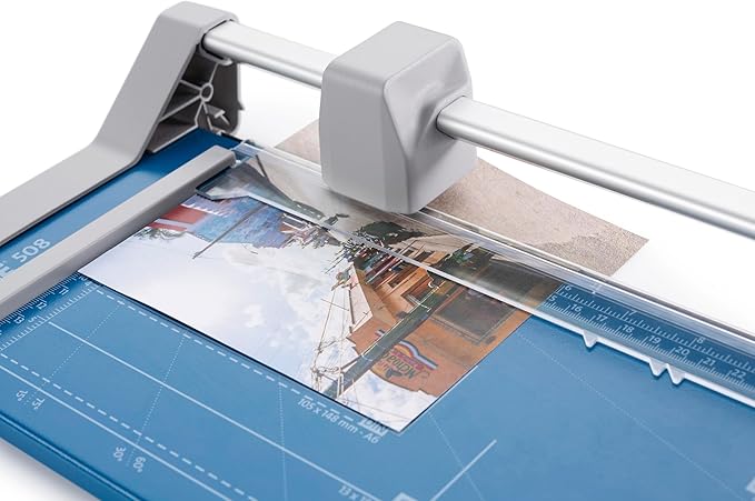 Dahle 508 Personal Rotary Trimmer, 18" Cut Length, 5 Sheet Capacity, Self-Sharpening, Automatic Clamp, German Engineered Paper Cutter