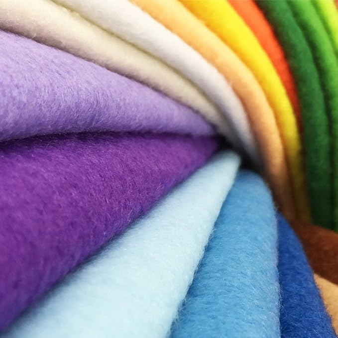 24pcs Thick 1.4mm Soft Felt Fabric Sheet Assorted Color Felt Pack DIY Craft Sewing Squares Nonwoven Patchwork (25 * 25cm)