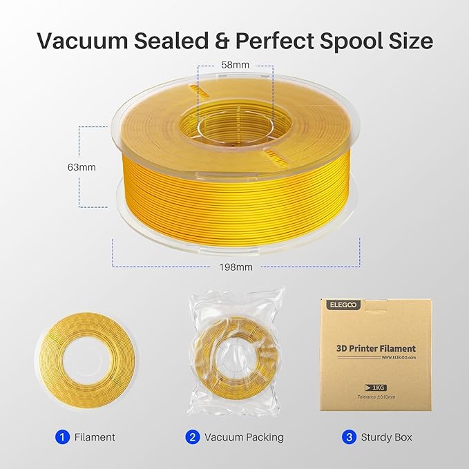 ELEGOO Silk PLA Filament 1.75mm Mint Green 1KG, Shiny 3D Printer Filament Dimensional Accuracy +/- 0.02mm, 1kg Spool(2.2lbs) Fits for Most FDM 3D Printers