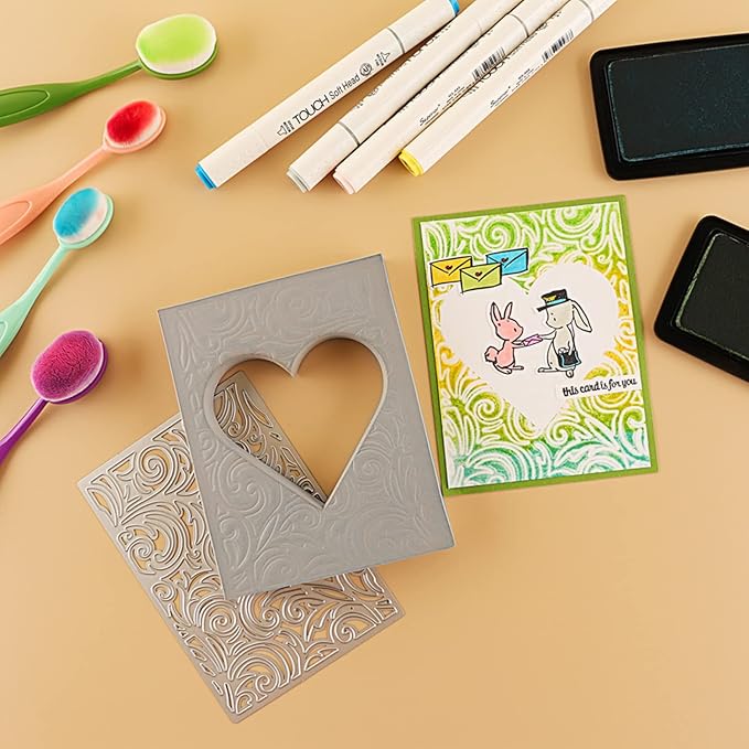 BAOFALI 9 Pcs Heart Cut Stamping Foam Grey Moldable Foam Stamps Plastic Dry Foam Stamp Pad Cut and Dry Foam Stamping Foam Block for Sculpture, Modeling, DIY Arts and Handicrafts Projects
