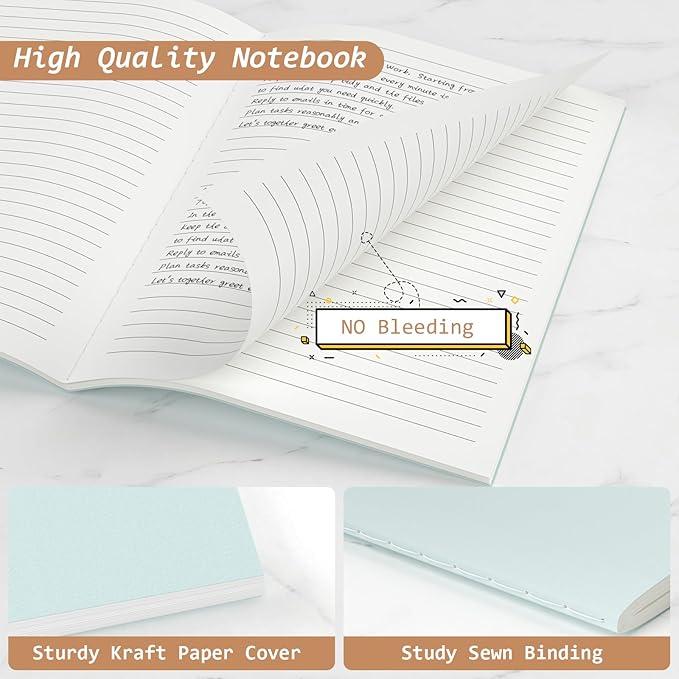 Journaling Notebooks A5 College Ruled Notebook 16 Pack Lined Small Kraft Notebooks Bulk 8.3x5.5 Inches, 16 Colors Composition Notebooks Writing Journal School Supplies for Work and Travel
