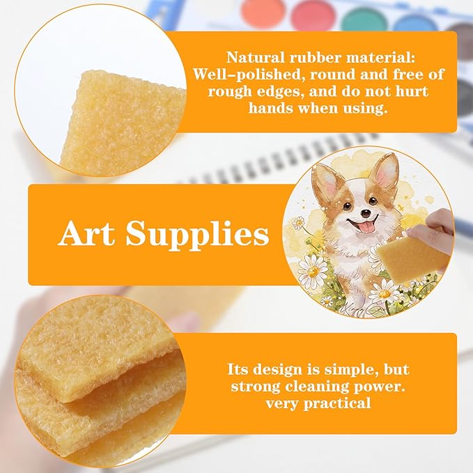 Nogeqi 8PCS Rubber Cement Eraser Residue and Glue Eraser for Removing Adhesive from Paper Plastic Art Painting