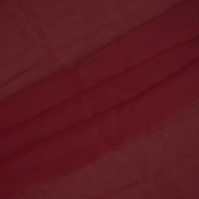 Organza Fabric 5 Yard Bridal Solid Sheer Organza Fabric Bolt for Wedding Dress, Fashion, Crafts, Decorations Silky Shiny Organza 44" - (5 Yard, Burgundy)