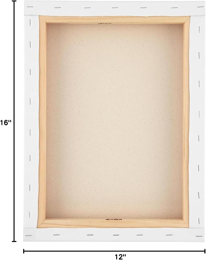 SoHo Urban Artist, 12x16 Heavyweight Stretched Cotton Canvas for Painting - 1.5" Deep- 3 Pack, Triple Primed, 100% Cotton Canvas, Archival, Universal Primed for Oil, Acrylic, Alkyd, Mixed Media