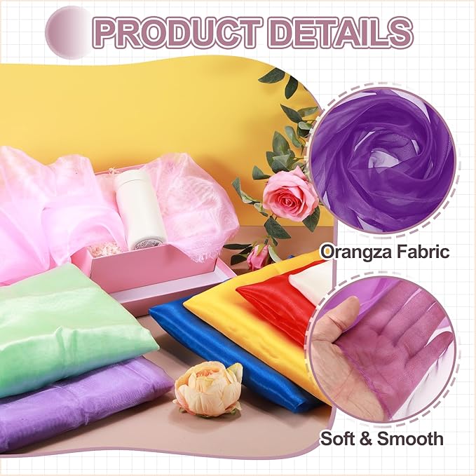 MECCANIXITY Iridescent Sheer Organza Fabric, 2 Yards x 59 Inches Solid Holographic Shiny Fabric Organza Cloth for Wedding, Curtains, Costume, Photo Background, Dark Purple