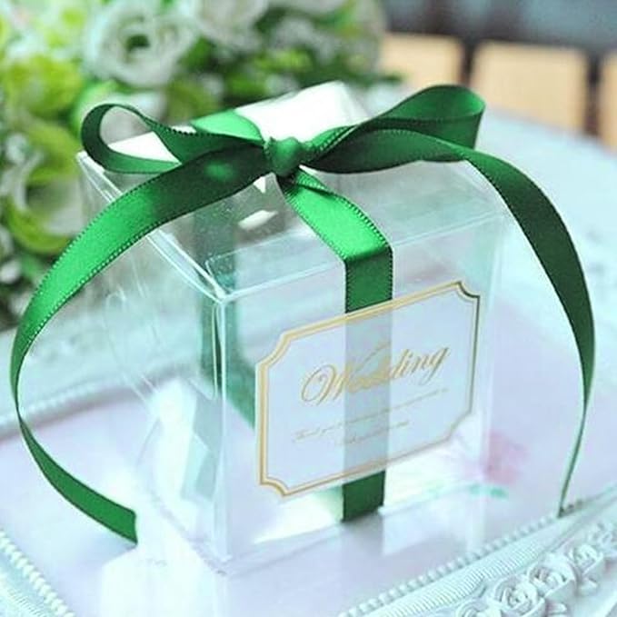 1/8" X 100 Yards Spruce Satin Thin Ribbon Solid Color Double Faced Ribbons Perfect for Crafts Wedding Decor Bow Making Arts Sewing and More