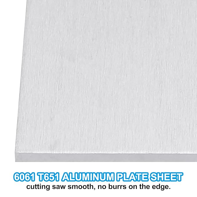 PATIKIL 6061 T651 Aluminum Sheet Metal 6 x 0.98 x 1/8(0.125") Inch 3Pcs Flat Plain Aluminum Plate Covered Stock with Protective Film, Heat Rectangle 3MM for Lndustry Crafting