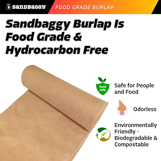 Sandbaggy Burlap Fabric Roll | 40 Inch by 300 ft | Great for Garden, Yard, Wedding, Craft, Decorating Tables | Constructed from Industrial Grade Burlap Fiber | 30% Thicker Than Competition (5 Rolls)
