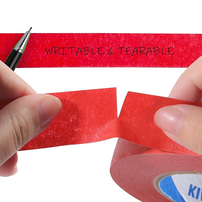 Red Painters Tape,1 inch x 60 Yards - Clean Release Masking Tape for Painting,Labeling,DIY Crafting,Decoration and School Projects