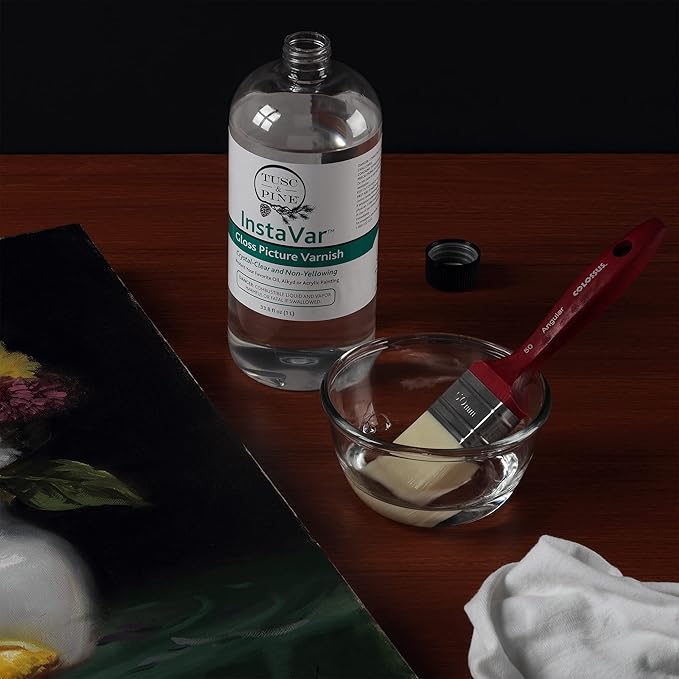 Tusc & Pine InstaVar™ Gloss Picture Varnish - Archival Quality Varnish for Oil, Alkyd, and Acrylic Artists - 3.4oz Bottle - 2 Pack
