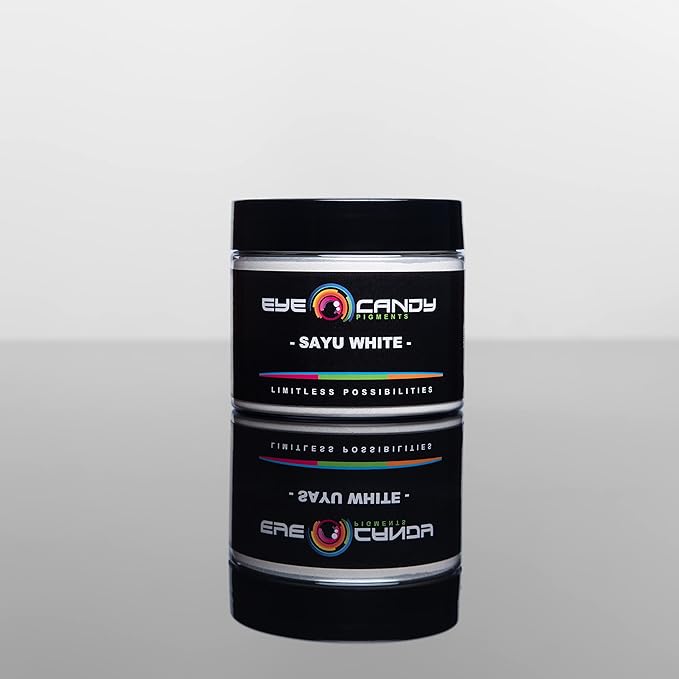 Eye Candy Pigments Premium White Mica Powder - Sayu White (50gr) - for Epoxy, Resin, Soap, Paint, Woodworking, Acrylic Pouring, Bath Bombs, Fishing Lures - DIY Arts and Crafts Additive