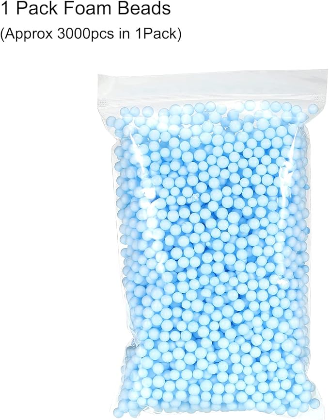MECCANIXITY Foam Beads Foam Balls 7-9mm for Wedding and Party Decorations, Tiny Packing Balls, Arts DIY Crafts Supplies (Blue,1 Pack Approx 3000pcs)