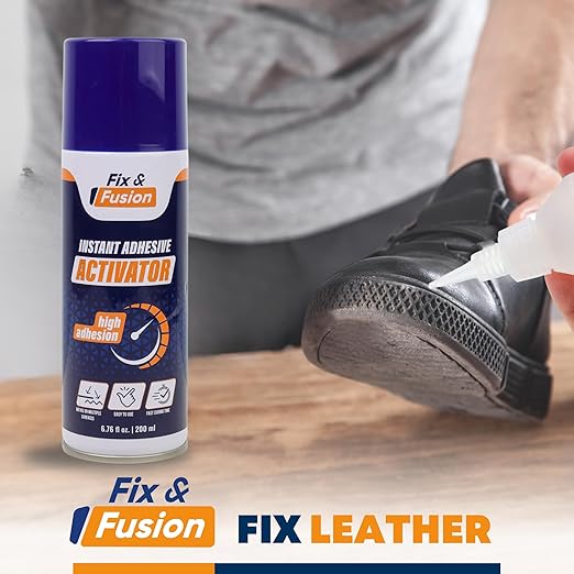 FIX & FUSION Activator Spray (6.76 Fl Oz), Instant Cure Accelerator for Cyanoacrylate (CA) Super Glue for Wood, Plastic, Rubber, Granite, and DIY & Professional, Accelerates Bonding Strength, (2 Pack)
