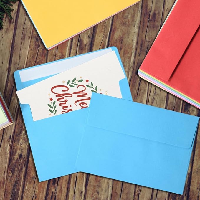 Keketer A7 Color 5x7 Printable Envelopes 50 Pack Self - Seal, for 5x7 Cards, Weddings, Invitations, Baby Shower 5.25 x 7.25 Inches
