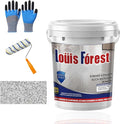 Louis Forest Epoxy Floor Paint, High-Gloss Marble Effect Coating, Epoxy Colored Sand Floor Paint, Wear-Resistant and Non-Slip for Indoor Outdoor (1KG-White hemp gray)