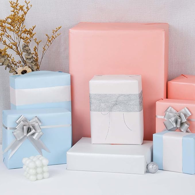 NESCCI Oversized Matte Wrapping Paper,Double Sided Solid Color Pearly-Lustre Paper,Gift Wrapping Paper,Perfect for Wedding,Valentine's Day,Birthday,Christmas,Baby Shower (30 Inches X 32.8 Feet)