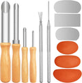 3 Sizes Rubber Pottery Clay Ribs + 3 Pcs Sculpture Pottery Molding Scraper Cutter + 4 Pcs Stainless Steel Circular Clay Hole Cutters + 1 Clay Ceramic Needle + 1 Feather Wire Texture Detail Tools