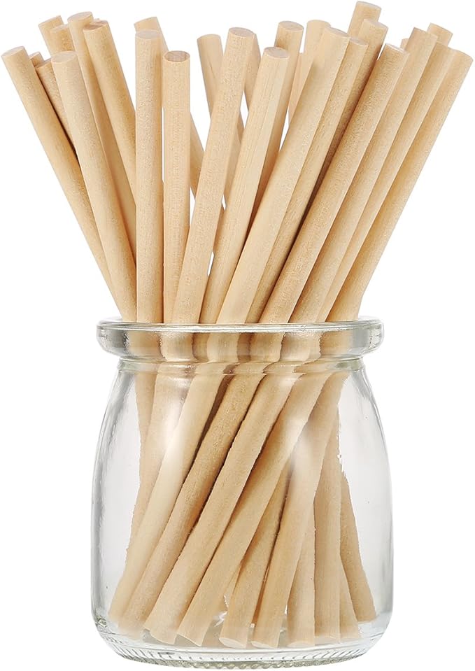 EBOOT 100 Pack Unfinished Natural Wood Craft 6 x 1/4 Inch Wooden Dowel Rods