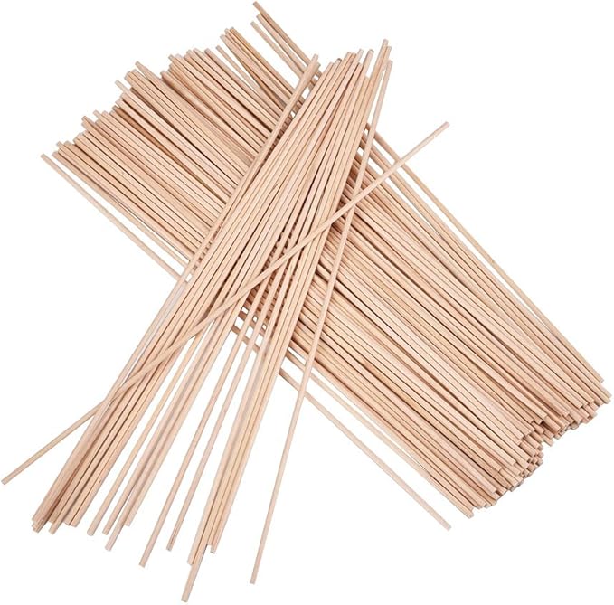 eBoot 100 Pack 1/8 x 12 Inch Unfinished Natural Wooden Craft Dowel Rods Sticks for Crafting and DIY