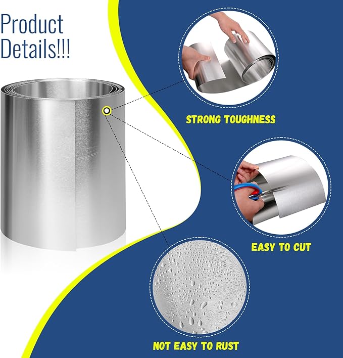 Aluminum Flashing Roll，Aluminum Sheet Roll 3500x150x0.4mm(LxWxT) Applicable to Various House Repair and DIY Projects