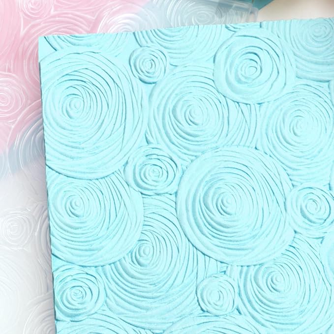BAOFALI 3D Embossing Folder for Card Making,Beautiful Flower Spiral Pattern Plastic Texture Fades Embossing Folder Template for Scrapbooking Cardstock Album DIY Decoration Paper Crafting 6.3x4.5inch