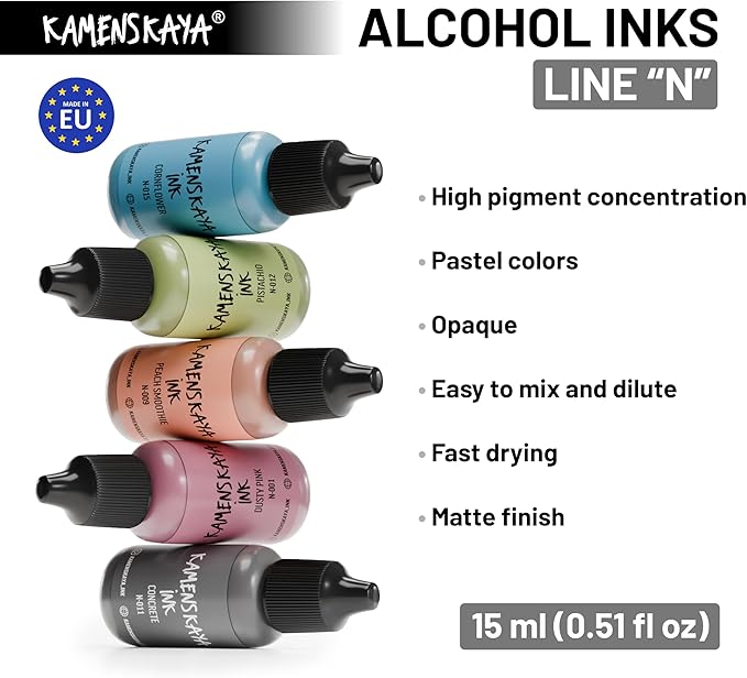 Alcohol Ink Set - 34 Color Variations - Set #21-4 Alcohol Inks x 0.51 fl oz (15 ml)
