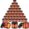 SATINIOR 36 Pieces 1 oz Plastic Jars with Lids Wide Mouth Airtight Reusable Container Acrylic Cosmetic Small Jars for Lotions Ointments Travel Toiletries Creams Make up Storage(Amber)