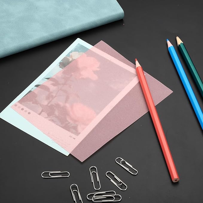 PATIKIL 30 Sheets Vellum Paper 4.25x5.5, Vellum Paper Printable Translucent Paper 100GSM Colored for Invitations Laser Inkjet Printing Card Making Crafting Wedding Tracing, Pink