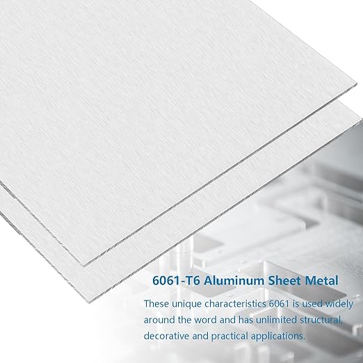 6061 Aluminum Sheet Metal 6 x 12 x 1/8 Inch, Heavy Duty Aluminum Sheets Plates with Protective Film, 3MM Thick Flat Plain Panel Plate Solid Metal Sheet Plate for Crafting Structural Framing Base Plate