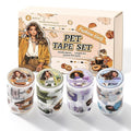 4 Rolls PET Tapes Pre-Cut Washi Tape Stickers for Scrapbooking People Stickers Tape journaling Girl Pattern Tape Sticker Sticker Rolls for Scrapbooking