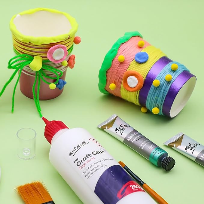 Mont Marte PVA Glue Craft Glue, Fine Tip 250g-3 Pack