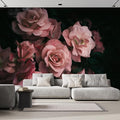 wall26 Removable Wall Sticker/Wall Mural Close Up Dark Rose Flower Blossoms Nature Wilderness Photography Decorative Botanical Relax/Calm Floral for Living Room, Bedroom, Office - 132x120 inches