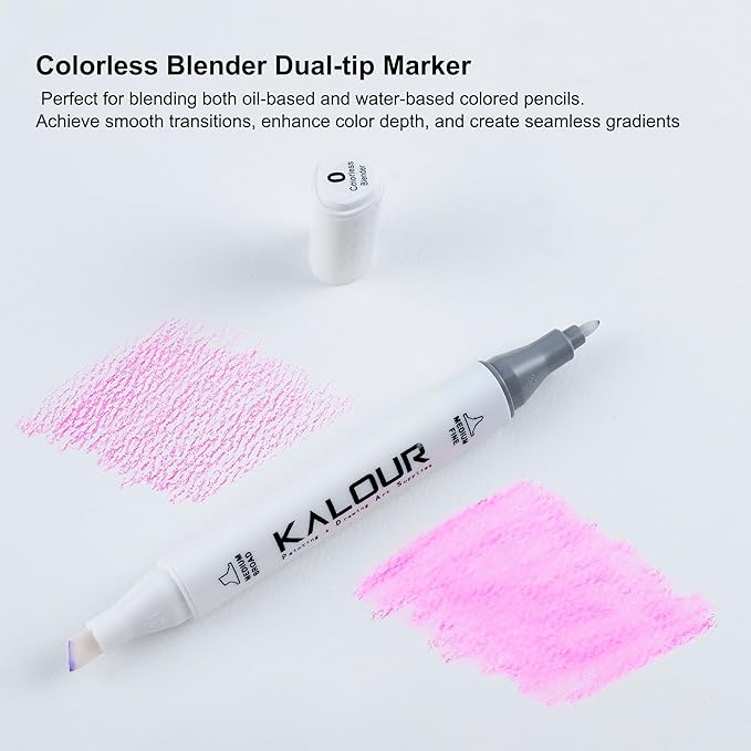 KALOUR Colored Pencil Accessory Kit,with Blenders,Erasers and Sharpener.perfect for Blending Softening Edges,ideal for Coloring Book,Art Supplies for Artists Beginners