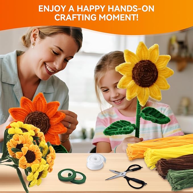 400 Pcs Pipe Cleaners Craft – 4 Colors Chenille Stems for Crafts, DIY Art Supplies, Fuzzy Sticks for Crafting Flowers, Wedding & Valentine's Day Decorations, Kids School Craft Kit