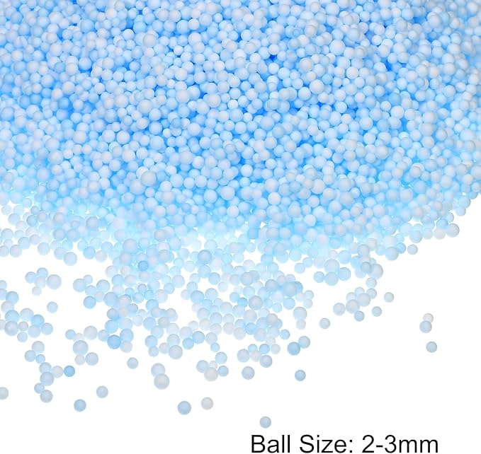 MECCANIXITY Foam Beads Foam Balls 2-3mm for Wedding and Party Decorations, Tiny Packing Balls, Arts DIY Crafts Supplies (Blue,1 Pack Approx 8000pcs)