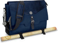 ENHANCE Collector's Edition RPG Player's Essentials DND Bag - Dragon Hide Exterior Messenger Bag Fits 2-4 Books, Binders, Dice & Accessories, with 17 inch Laptop Slot, Battlemap Straps (Dragon Blue)