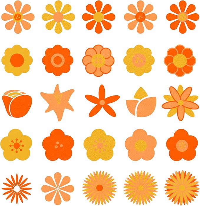 Whaline 18Pcs Fall Felt Fabric Sheets Soft Thick Assorted Autumn Thanksgiving Orange Craft Felt Pack for DIY Craft Sewing Patchwork Art Projects, 3 Colors, 7.9 x 11.8 Inch