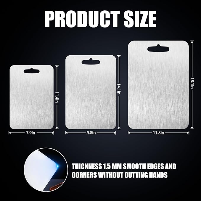 SHIRIA Cutting Board, Pure Titanium Cutting Boards For Kitchen, Double-Sided Titanium Cutting Board for Cutting Vegetables And Meat (12 * 8 in)
