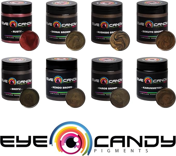 Eye Candy Pigments Premium Brown Mica Powder - Kendo Brown (25gr) - for Epoxy, Resin, Soap, Paint, Woodworking, Acrylic Pouring, Bath Bombs, Fishing Lures - DIY Arts and Crafts Additive