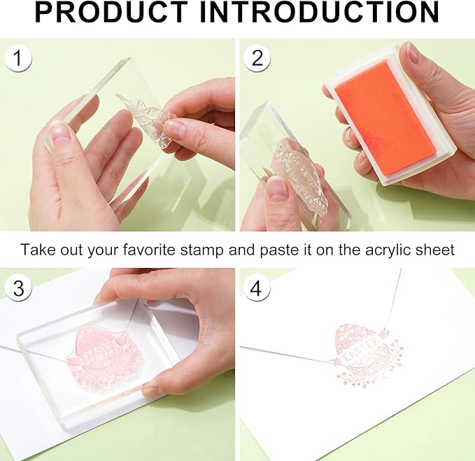 Whaline 5 Sheet Easter Clear Stamps Bunny Rabbit Egg Gnome Words Silicone Transparent Stamps Border Rubber Stamp Cards for DIY Crafts Card Making Scrapbooking Album Supplies