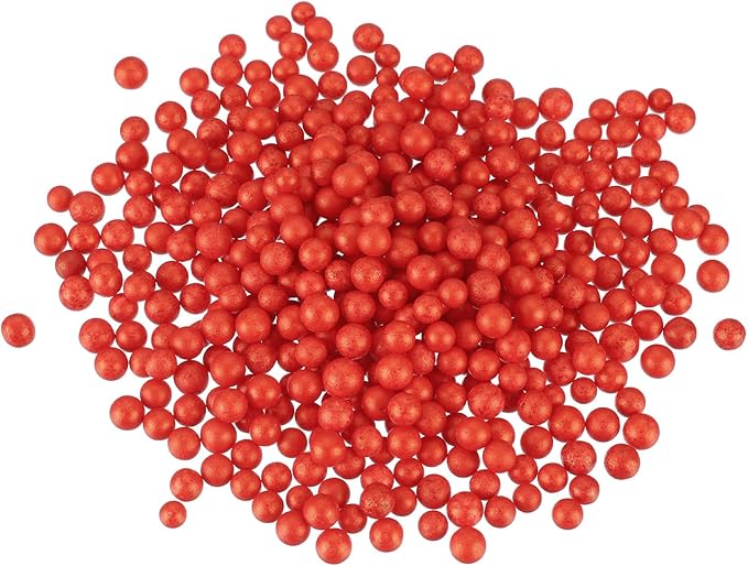MECCANIXITY Foam Beads Foam Balls 7-9mm for Wedding and Party Decorations, Tiny Packing Balls, Arts DIY Crafts Supplies (Light Red,1 Pack Approx 3000pcs)