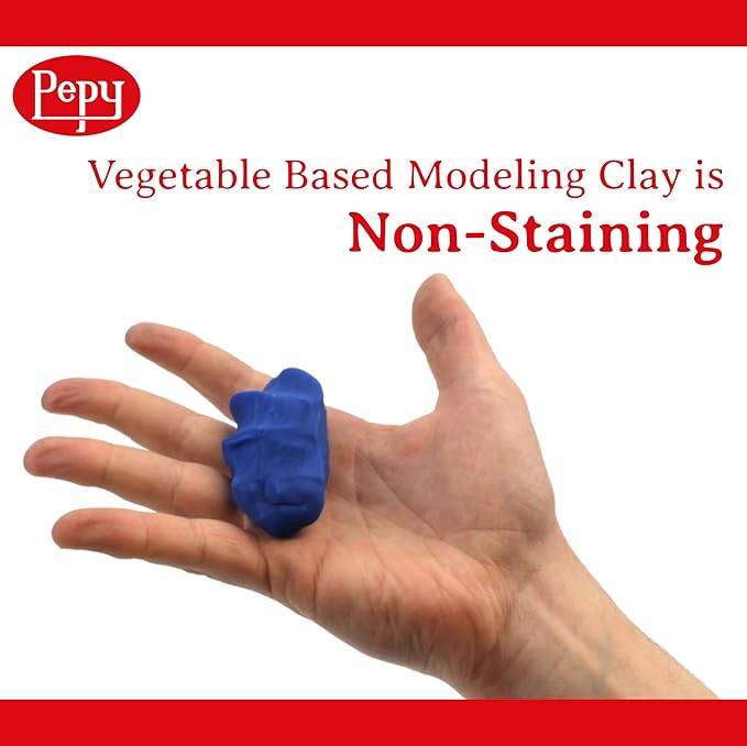 Pepy Plastilina Reusable and Non-Drying Modeling Clay; Set of 24 Bars, 1.4 Ounce Each, Perfect for Arts and Crafts Projects, Black