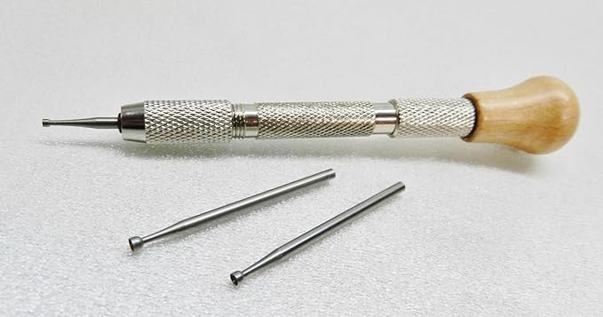 Wire Rounder Pin Vise Swivel Wooden Head Vise with Set of 3 Bur Size 1.2, 1.5, 1.8mm